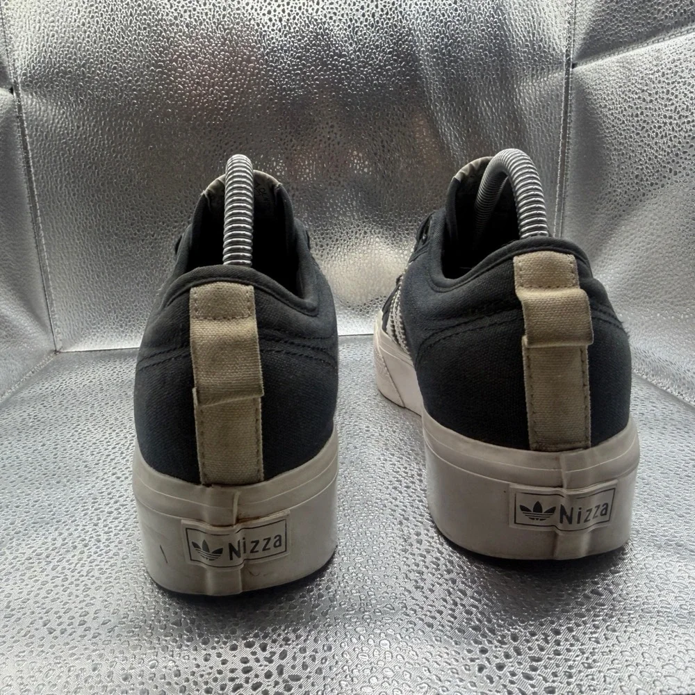 Size 9 Adidas Nizza Platform Sneakers Womens Black Good Canvas Low Top FV5321